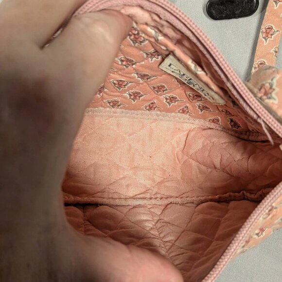 Larenda Designs Women's Pink Floral Quilted Shoulder Purse #2 - Picture 3 of 6